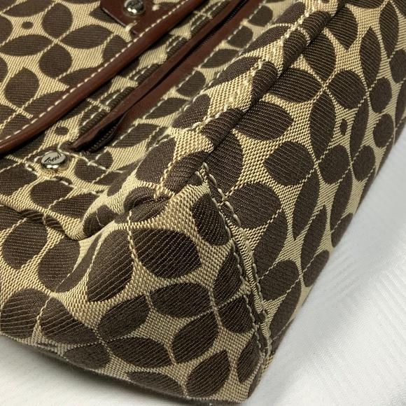 Fossil Brown Logo Canvas Crossbody Shoulder Bag - Picture 10 of 15